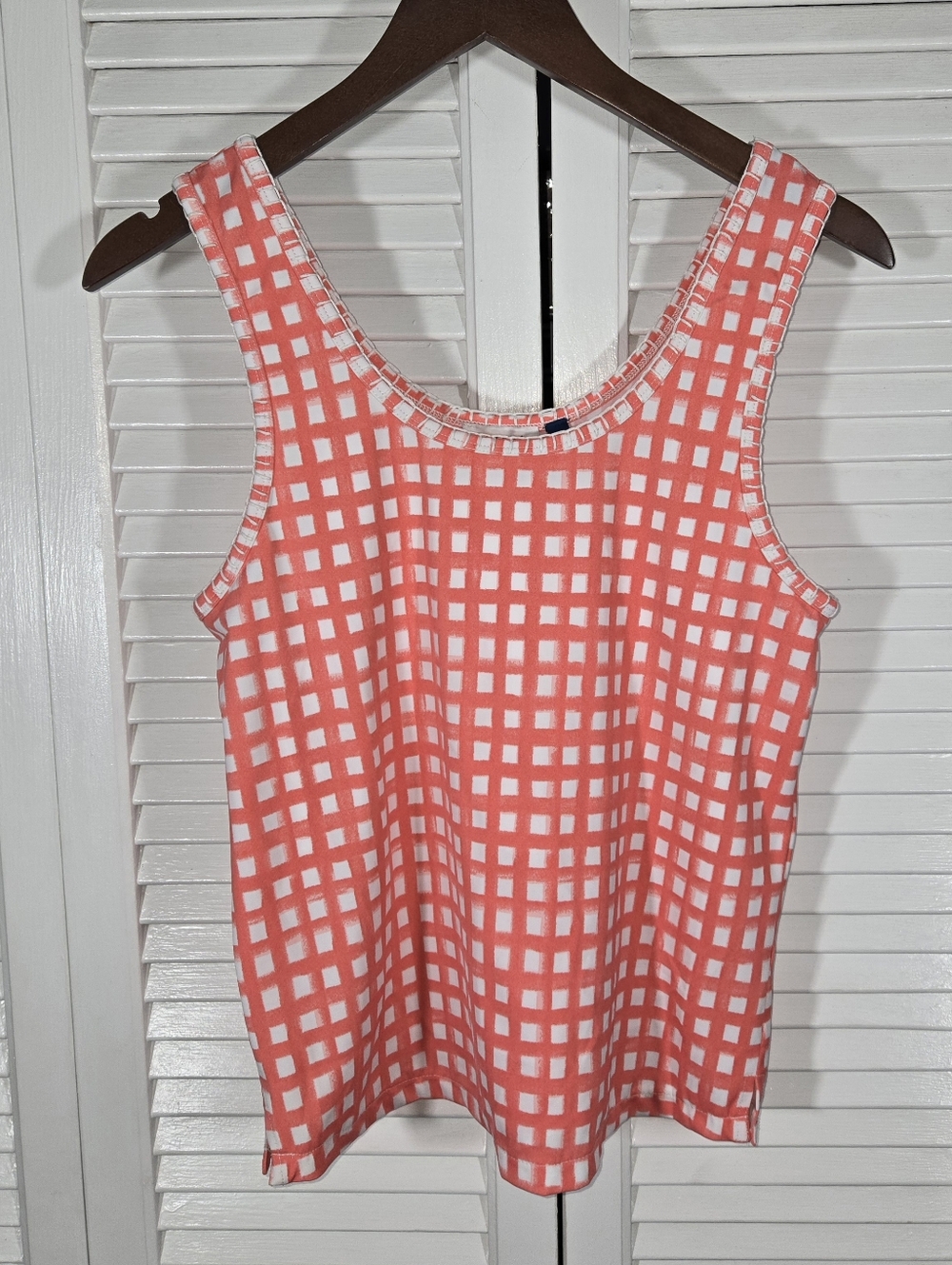 Cabana Life Sleeveless Coral White Sun Protecting Lightweight Breathable Tank M